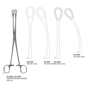 Dressing sponge Holding Organ and Tissue Grasping Forceps and Haemostatic Forceps AE 02 3526 02 3529
