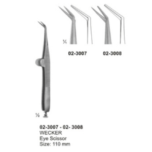 Micro Scissors Spring Type Flat Handles AE 02 3007 02 3008